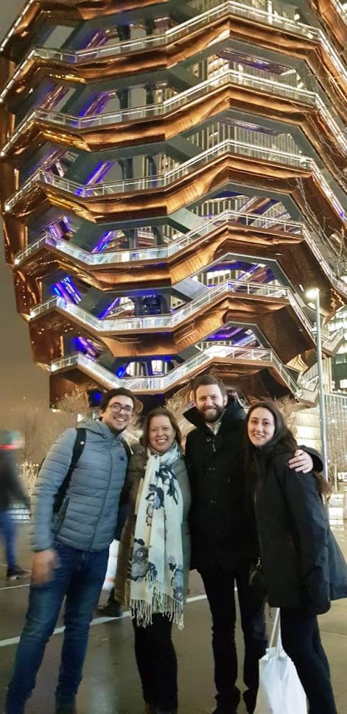 Ronny Max with  Nicolas Guiloff and  Denise Cornejo from Chile and Franco from Peru in front of the Verve in Hudson Yards (Source Alex Jacoby)